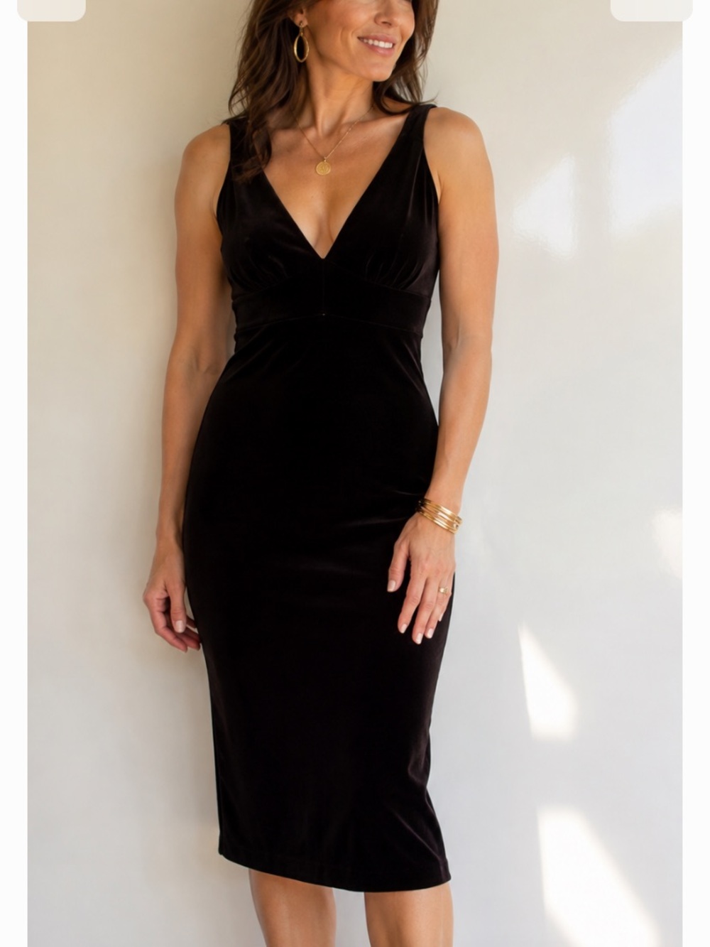 VIntage Betsey Johnson Velvet Black Sleeveless V-Neck Cocktail Dress-Size M y2k